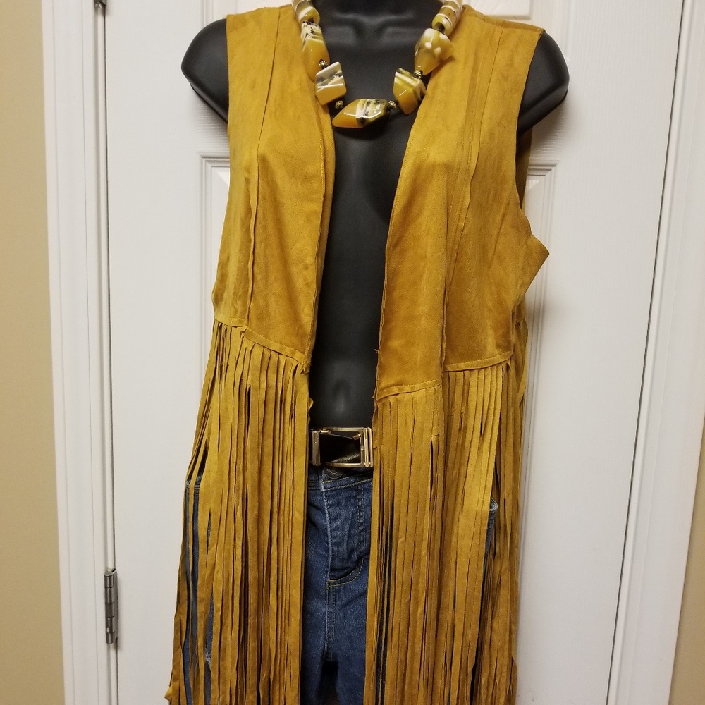 Mustard Yellow/Gold suede vest